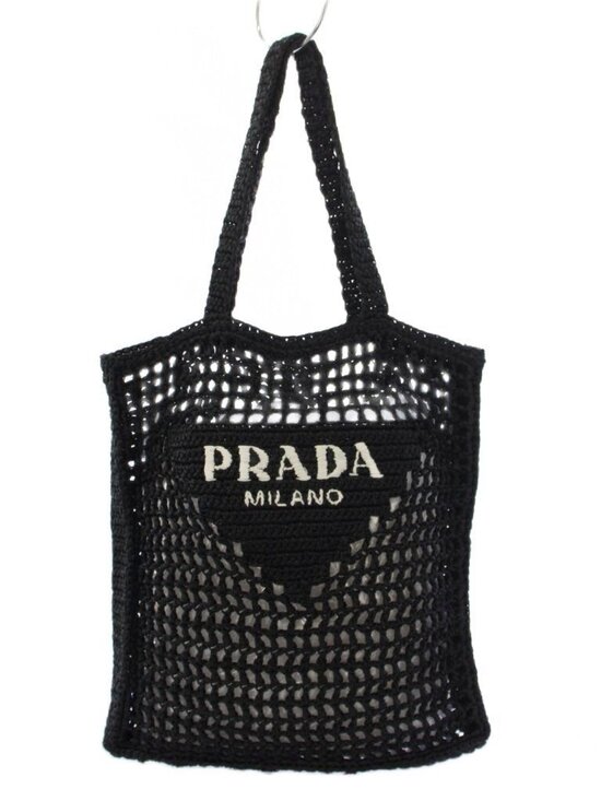 Prada Handbags - Prada Crochet Tote Black KH